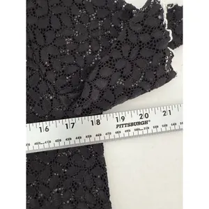 Zara Women’s Small Black Floral Lace Sheer Short Sleeve Blouse Top Romantic thumbnail 7