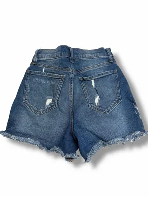 SO‎ High Rise Distressed Boyfriend Midi Denim Shorts Size 3/26W thumbnail 2