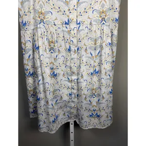 Tuckernuck Blue White Floral Shirt Dress Sleeveless Preppy‎ Resort M thumbnail 7