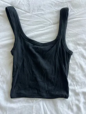 Lululemon Black Ribbed Square Tank - Women's thumbnail 2