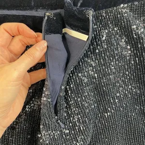 Free People Sz 10 Wild Child Sequined Mini Skirt‎ Navy Blue Cocktail Party thumbnail 7