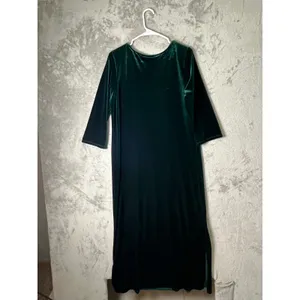 Bob Mackie Emerald Green Velvet Dress Embellished Beaded Neckline Elegant S New thumbnail 3
