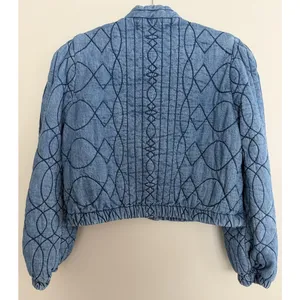 Free People Quinn Quilted Cotton Denim Jacket Women's Size XS thumbnail 2