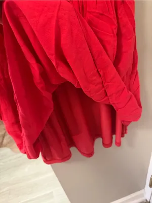 Entro Red Boho Embroidered Peasant Tunic Dress – Size Small thumbnail 6