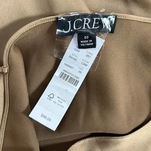 NWT sz 00 xs J. Crew Gwyneth slip dress in luster charmeuse Camel BV496 xs thumbnail 7