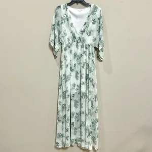 Baltic Born Kia Kimono Maxi Dress Sz M Floral Print Sheer Layered thumbnail 2