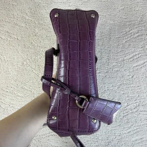 Guess Purple Crocodile Embossed Satchel Handbag Crossbody Y2K thumbnail 6