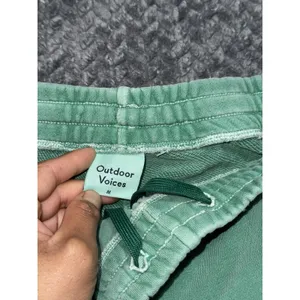 Outdoor Voices Womens Cotton Terry Jogger Sweatpants Green Pull On Size Medium thumbnail 4