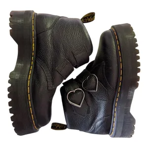 Dr. Martens Denon Flower Buckle Platform Boots Black Size 8 thumbnail 7