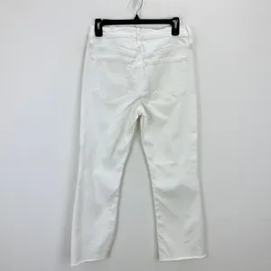 J.Crew Flare Crop White Jean Signature Stretch Denim Mid Rise Womens US 28 thumbnail 11