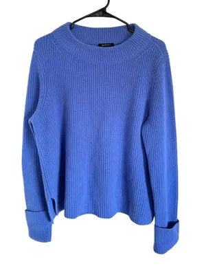 Lafayette 148 Wool & Cashmere Blue Knit Crewneck Sweater thumbnail 1