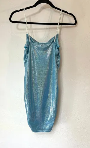 Mundefeis Light Blue Iridescent Shimmering Minidress thumbnail 5