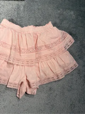 Altar’d state Pink Ruffle Lace Shorts small thumbnail 3