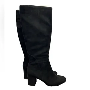 NWT INC Black Suede Knee High Boots Size 9 thumbnail 2