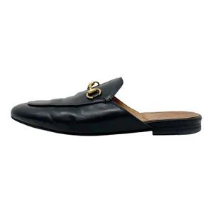 Gucci Princetown Black Leather Horsebit Mule Loafers EU 37 thumbnail 2