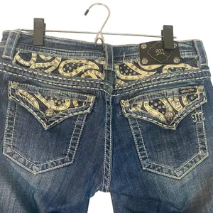 Miss Me Blue Easy Boot Distressed Embellished Classic Denim Jeans Women Sz 29 thumbnail 5