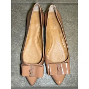J. Crew Patent Faux Leather Pointed Toe Ballet Bow Flats Women’s Shoe Size 7.5 thumbnail 2