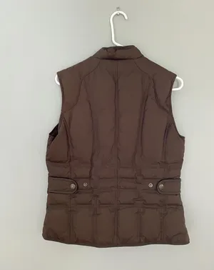Eddie Bauer Women’s M Brown Down Puffer Vest Full Zip Pockets Lightweight thumbnail 2