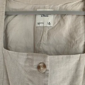 NWOT Abercrombie & Fitch Linen Cotton Dress Casual Cream Beige Women Size M thumbnail 3