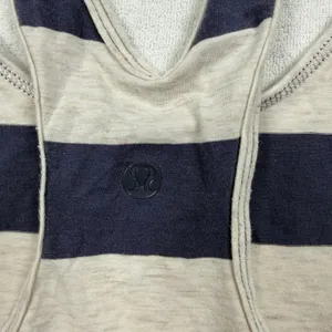 Lululemon Cool Racerback Tank Top Striped Gray Navy Women’s Size XS/S thumbnail 3