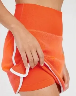 [Aerie] Offline Orange Hole in One Terry Cloth Mini Skort Hidden Shorts Size XL thumbnail 1