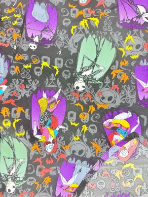 Nightmare before Christmas short sleeve scrub shirt top w/ pockets Halloween xl thumbnail 2