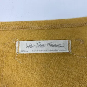 We The Free Shirt Womens‎ Small Mustard Yellow Ruched Long Sleeve Free People thumbnail 4