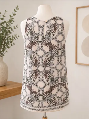 Max Studio Floral Sleeveless Blouse High Low Hem Size M thumbnail 4