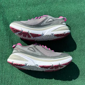 Hoka Women's Gray and Pink Sneakers thumbnail 2