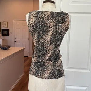 Snakeskin Print square neck Sleeveless Top Zara thumbnail 7