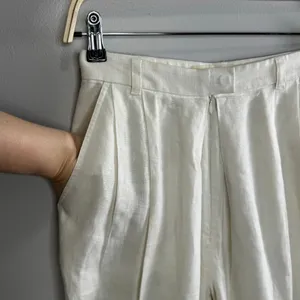 Mara Hoffman Eldora Trouser Size‎ 4 White High Rise Wide Leg Tailored 100% Hemp thumbnail 5