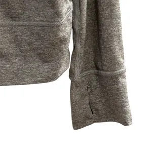 Yogalicious Women's Gray Long‎ Sleeve Top Open Back Thumb Holes Size M thumbnail 4