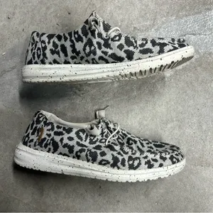 Hey Dude Women’s Wendy Woven Cheetah Grey Slip On Shoes Size 7 thumbnail 3
