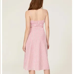 Jason Wu Red Candy Striped Midi Dress Size 12 Seersucker Sundress Cotton $290 thumbnail 2