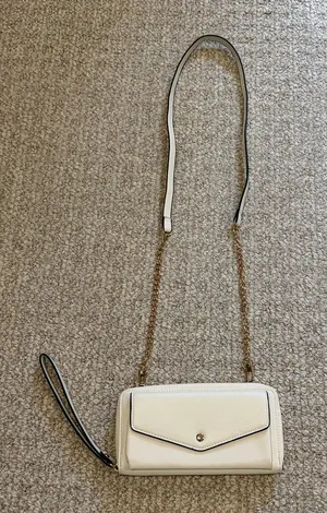 Women’s Cream Crossbody Wallet with Chain Strap thumbnail 1