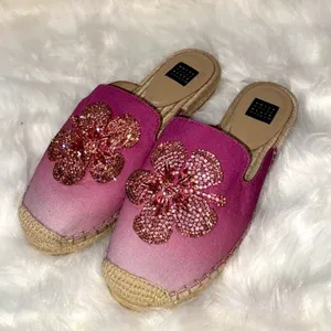 White House | Black Market JEWELE CANVAS‎ OMBRÉ ESPADRILLE SLIDES 7 A20 thumbnail 3