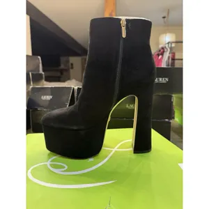 Sam Edelman Eli Platform Ankle Boots Women's Size 10 Black Suede Block Heel thumbnail 3