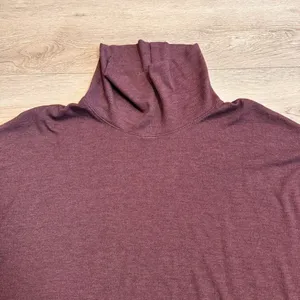 American Eagle Purple Cowl Neck Waffle Knit Cropped Long Sleeve Top Sz Medium M‎ thumbnail 2