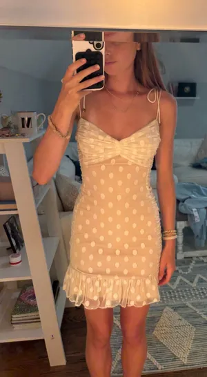 Selfie Leslie White Lace Mini Dress XS thumbnail 1