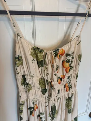 Abercrombie Maxi Dress Cream with Fruit Pattern thumbnail 2