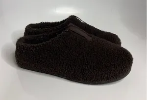 Bombas Gripper Slippers Women Size 7 Brown Excellent Sherpa Fleece House Shoes thumbnail 1
