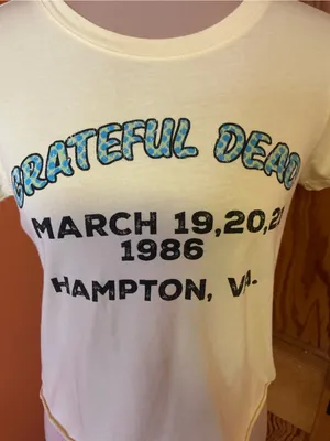 Grateful Dead Hampton VA 1986 Yellow Organic Cotton Baby Tee Medium thumbnail 3