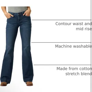 NWT Wrangler Women's Retro Mae Mid Rise Wide Leg Trouser Jeans - 9/10 x 34 thumbnail 7