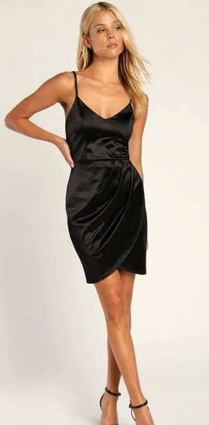 Lulus Satin Bodycon Dress thumbnail 1