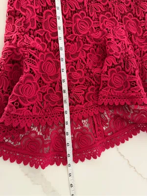 Tracy Reese Red Floral Lace High-Low Dress thumbnail 10