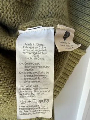 Madewell Eaton Merino Wool Cotton Sweater Green Moss thumbnail 7