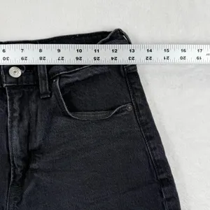 Abercrombie & Fitch 90s Relaxed Cutoff High‎ Rise Black Denim Shorts Womens 27 4 thumbnail 3