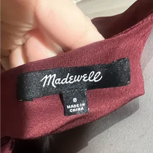 Madewell burgundy spaghetti strap dress thumbnail 7