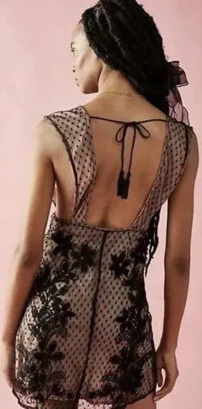 Free People Sundown Mini Dress in Black Size Medium NWOT $250 thumbnail 2