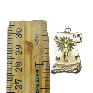 Gold Filled Jesus Christ Scroll Charm Pendant thumbnail 3